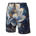 thumbnail image 2 of Yiaed Blue Golden Dream Lotus Print Men's Swim Trunks with Lining Quick Dry Sports Shorts Beach Shorts Boardshorts-3X-Large, 2 of 5