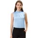 thumbnail image 1 of Top Allegra K Satén sin mangas verano volantes cuello parte delantera plisada Mujer Cielo azul S, 1 of 4