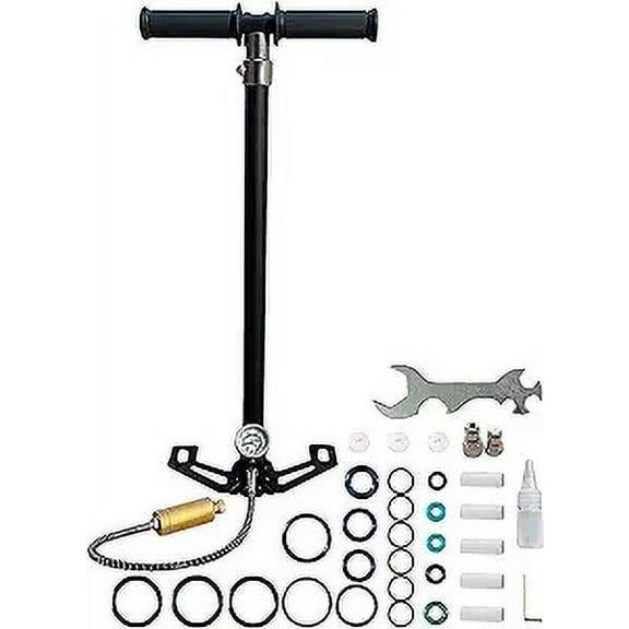 NUOGE High Pressure Hand Pump 4 Stage,Airgun Pcp Pump 4500Psi, Air Hand Pump Filling Stirrup Pump Stainless Steel