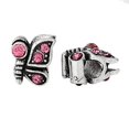 thumbnail image 2 of Pink Rhinestone Butterfly Charm Bead for Snake Chain Charms Bracelet, 2 of 3