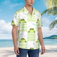 thumbnail image 5 of Fotbe Frogs And Dragonflies Hawaiian Shirt For Men Unisex Summer Beach Casual Short Sleeve Cotton Linen Button Down Shirts-Large, 5 of 9