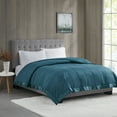 thumbnail image 2 of Madison Park Windom King Microfiber Down Alternative Stain Resistant Blanket - Teal, 2 of 5