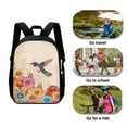 thumbnail image 2 of Xixirimido Hummingbird Colorful Flowers Print 3 Pack Kids School Backpack Set for Teen Boys Girls Lunch Box Pencil Bag, Junior Schoolbag Bookbag for Students, 2 of 4