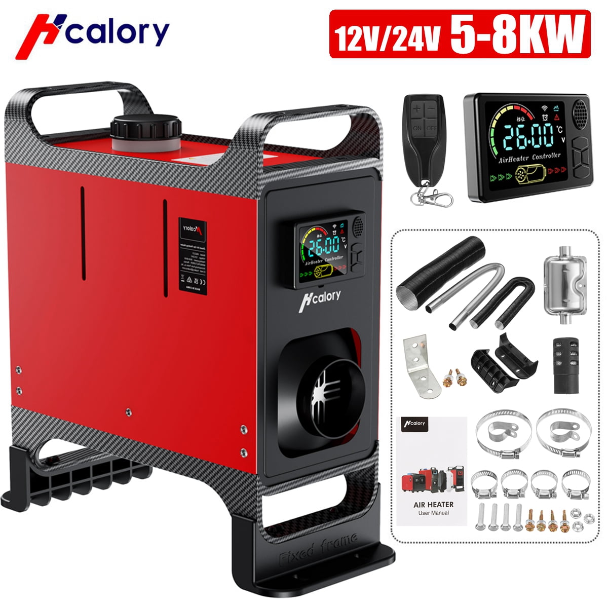 Hcalory 12V 24V 58KW New Diesel Air Heater AllinOne, Portable