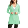 thumbnail image 4 of SuTry Sun Protection Jacket for Women UV Cover Up Full Zip Hooded with Side Pockets Split Hem Lightweight Breathable Beach Pool Vacation Jacket, 4 of 5