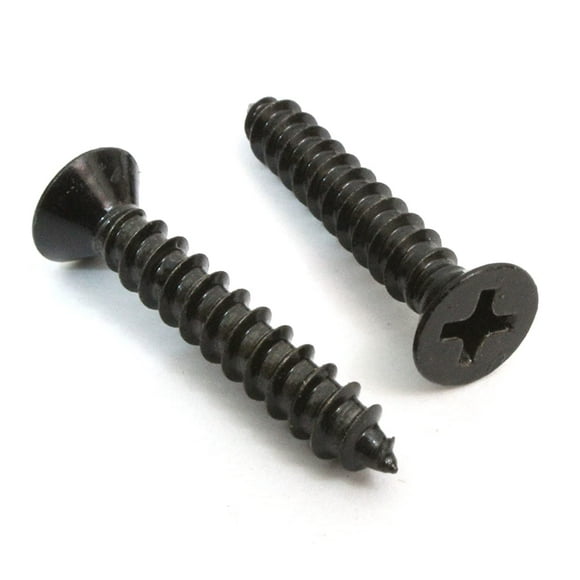 ORUYROP #8x1-1/2" Xylan Coated Stainless Flat Head Phillips Wood Screw (100 pc) 18-8 S/S Black Xylan Coating Choose Size by