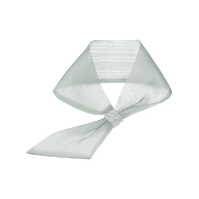 BUFANDA METÁLICA BRILLANTE INSPIRE CHIC PARA MUJER, DÍA DE LA MADRE, LIGERA, BRILLANTE, LARGA, CON BROCHE DE RINCONES 67x10cm GRIS PLATA