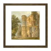Girtin The Gatehouse Of Battle Abbey Sussex 1794 Painting 8X8 Inch Square Wooden Framed Wall Art Print Picture with Mount