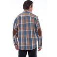 thumbnail image 2 of Scully 5292-BLU XXL Elbow Patch Flannel Plaid Shirt for Mens, Blue - 2XL, 2 of 3