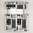 thumbnail image 4 of Navy Blue Blackout Kitchen Curtains Tiers and Valances Set 3 Piece for Windows Grey and Black Kitchen Window Curtains Set,Geometric Modern Art Valances for Living Room(36" Tiers Set), 4 of 5