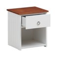 thumbnail image 3 of Nautical Wooden Nightstand with Open Compartment, Brown and White- Saltoro Sherpi, 3 of 6