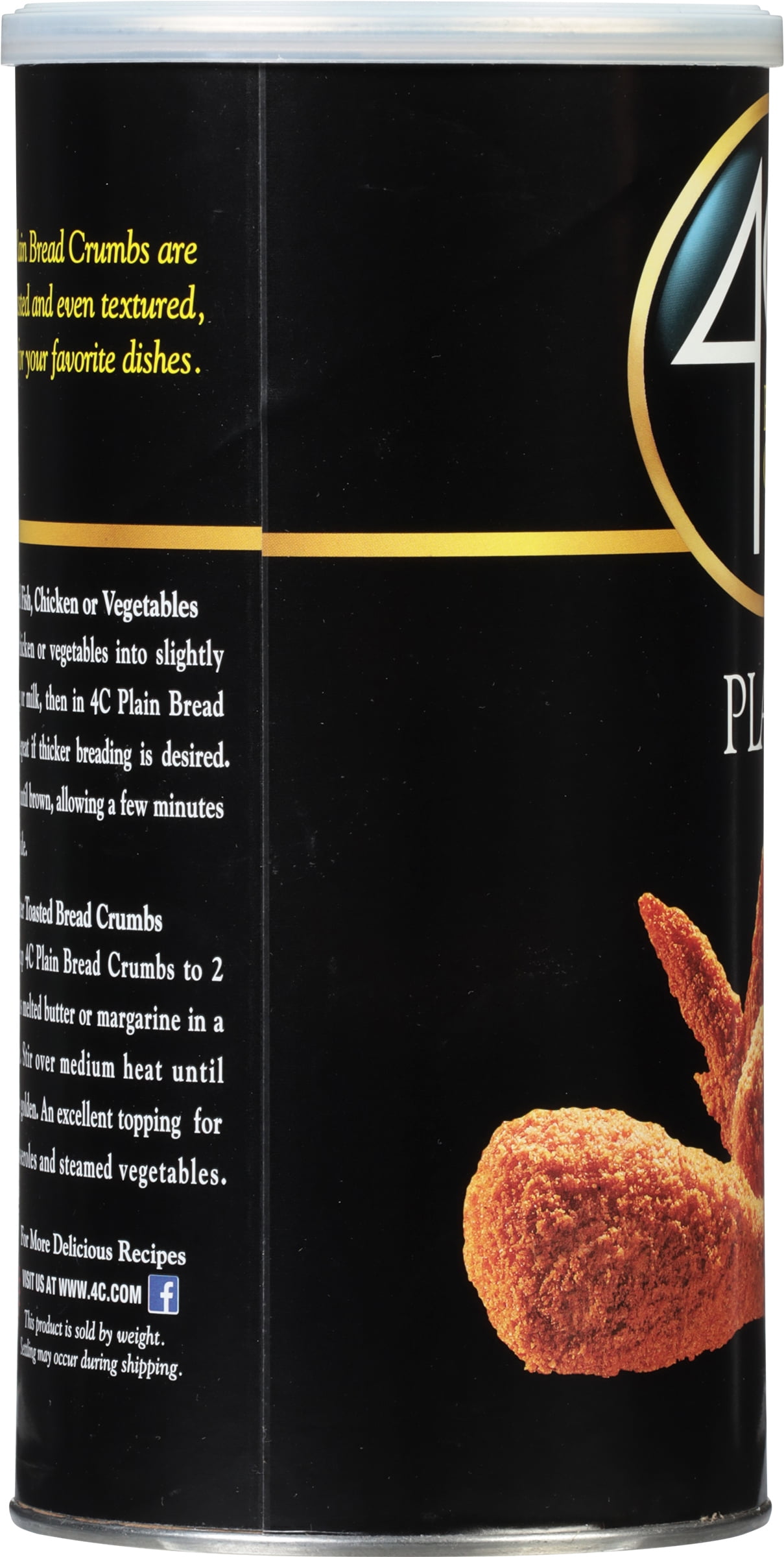 4C Plain Bread Crumbs, 24 oz Canister