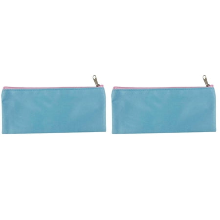 Color Cloth Pencil Case Large Capacity DIY Stationery Storage Bag Portable Unisex Pen Organizer for Students Blank Paintable Pencil Pouch for Student Supplies Travel & Daily Use Sky Blue*2