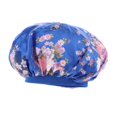 thumbnail image 1 of de gorros de noche gorro de dormir elástico cabeza cubierta Flor rosa sobre azul Yuyangstore capota de satén para dormir, 1 of 8