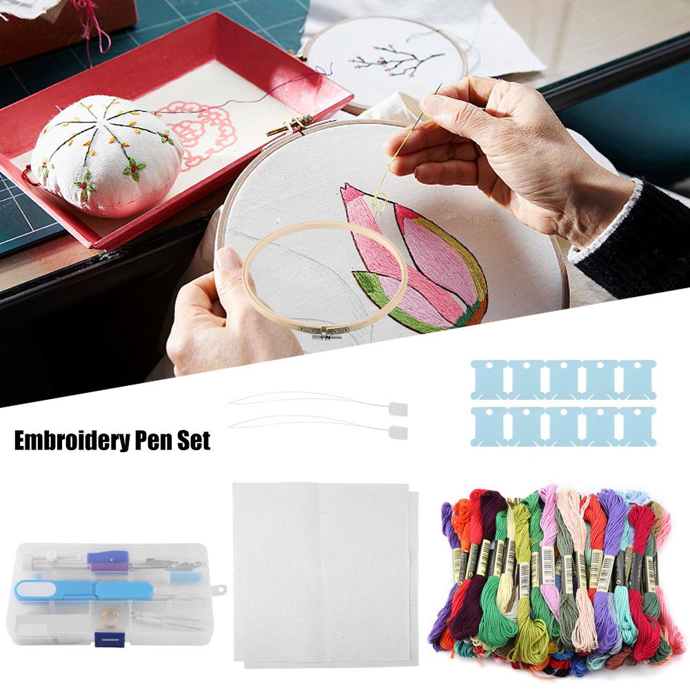 OTVIAP Embroidery Tool Kit, Knitting Tool Kit,50 Rainbow Color Knitting