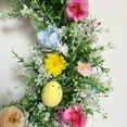 thumbnail image 2 of Corona de Pascua de 13,8 pulgadas con flores, cordel, para colgar en la pared de la puerta de entrada interior y exterior del hogar, 2 of 6