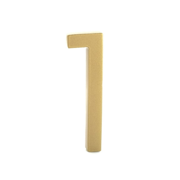 Montague Metal Products 6" Gold Floating or Flat Modern House Numbers 0-9 - 1
