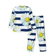thumbnail image 2 of Bingfone Men'S Pajama Set 2 Piece Loungewear Pjs, Long Sleeve With Pajama Pants-Daisy Striped Nautical, 2 of 9