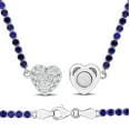 thumbnail image 5 of Everly Women's 23ct TGW Created Blue and White Sapphire Silver Tennis Heart Necklace and Bracelet, 5 of 9