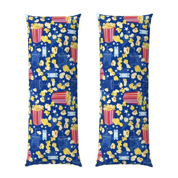 Balery Cute Popcorn Funda Protectora para Almohada Corporal de Algodón Hipoalergénico con Cierre(55 x 21 pulgadas), Almohadas No Incluidas