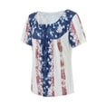 thumbnail image 6 of Liacowi Women Independence Day Short Sleeve Tops American Flag Print Loose Casual Style Summer T-shirt, 6 of 9