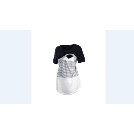 

Binpure Maternity Breastfeeding T-shirt Striped Short Sleeve Classic Garment Top