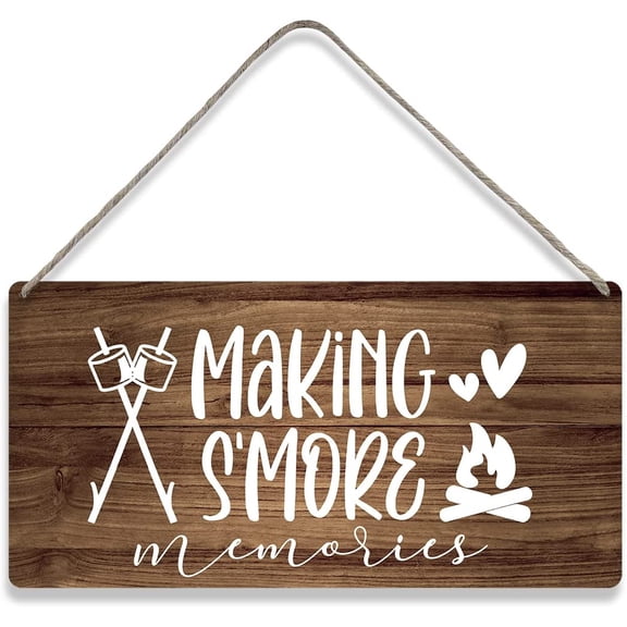 Country Style Camper Wall Decor Wooden Signs Rustic Making S'more Memories Hanging Wall Plaque Sign Home Decor Present 10x5 Inch