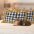 thumbnail image 3 of Summer Sunflowers Outdoor Pillow Covers Pack of 2 Farmhouses Retro Black White Plaid Waterproof Throw Pillow Covers Decorative Cushion Cases for Patio Garden Tent Balcony Couch 20x12 inch, 3 of 9