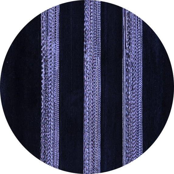Ahgly Company Indoor Round Abstract Blue Modern Area Rugs, 5' Round