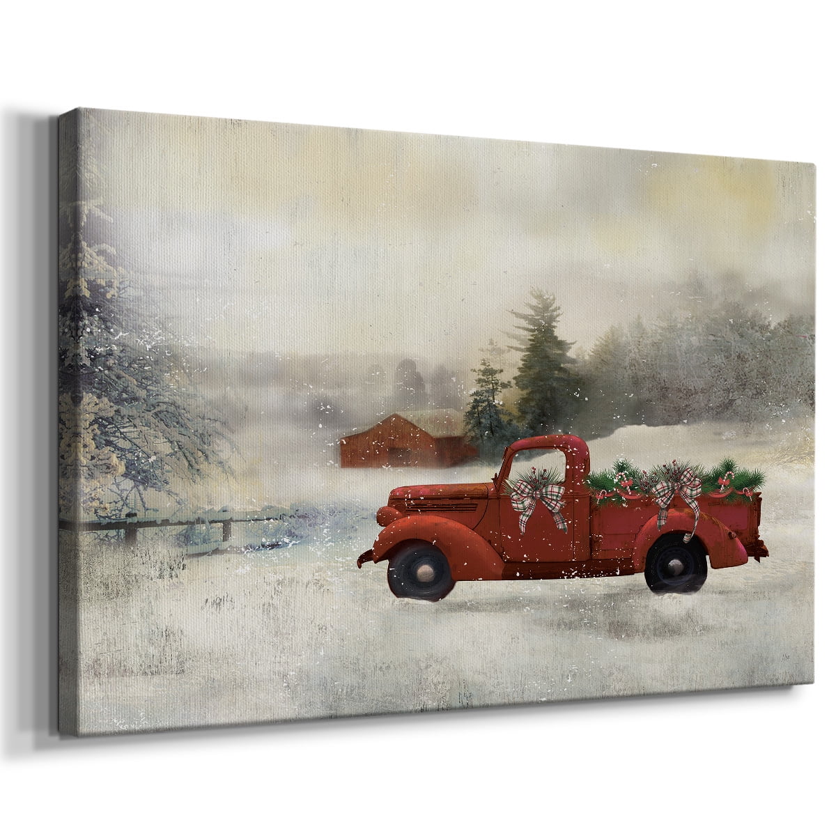 Red Barn Winter- Gallery Wrapped Canvas