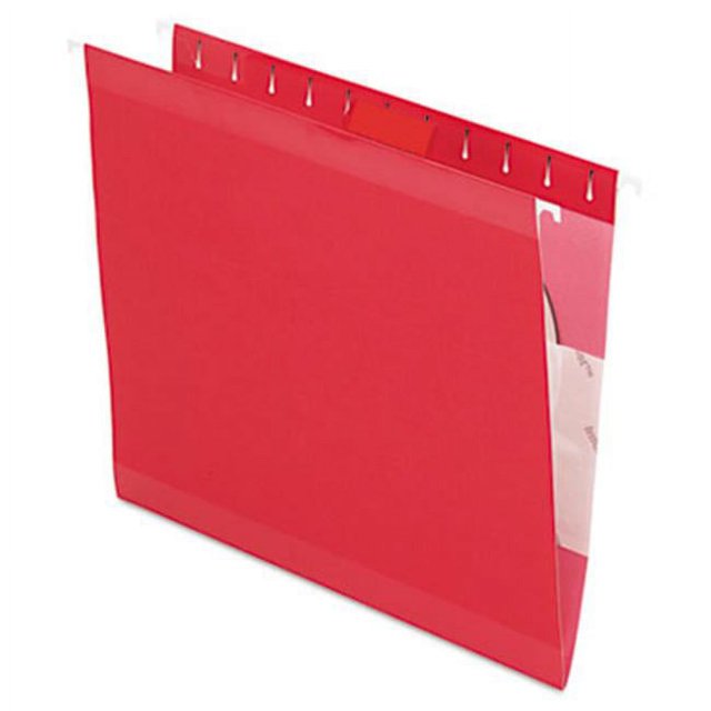 Pendaflex 415215RED Reinforced Hanging File Folders- Kraft- Letter- Red- 25/Box