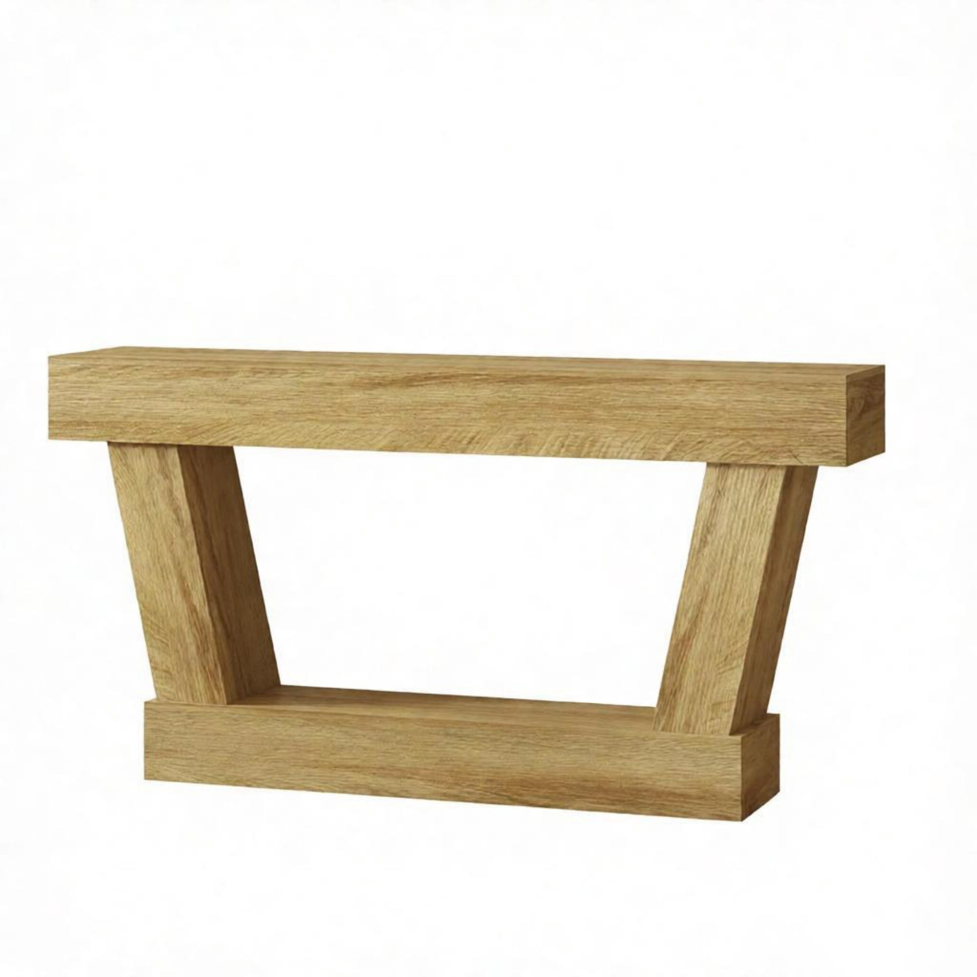 63" Vintage Entryway Console Table, Narrow Design, Open Shelf, for Living Room Space