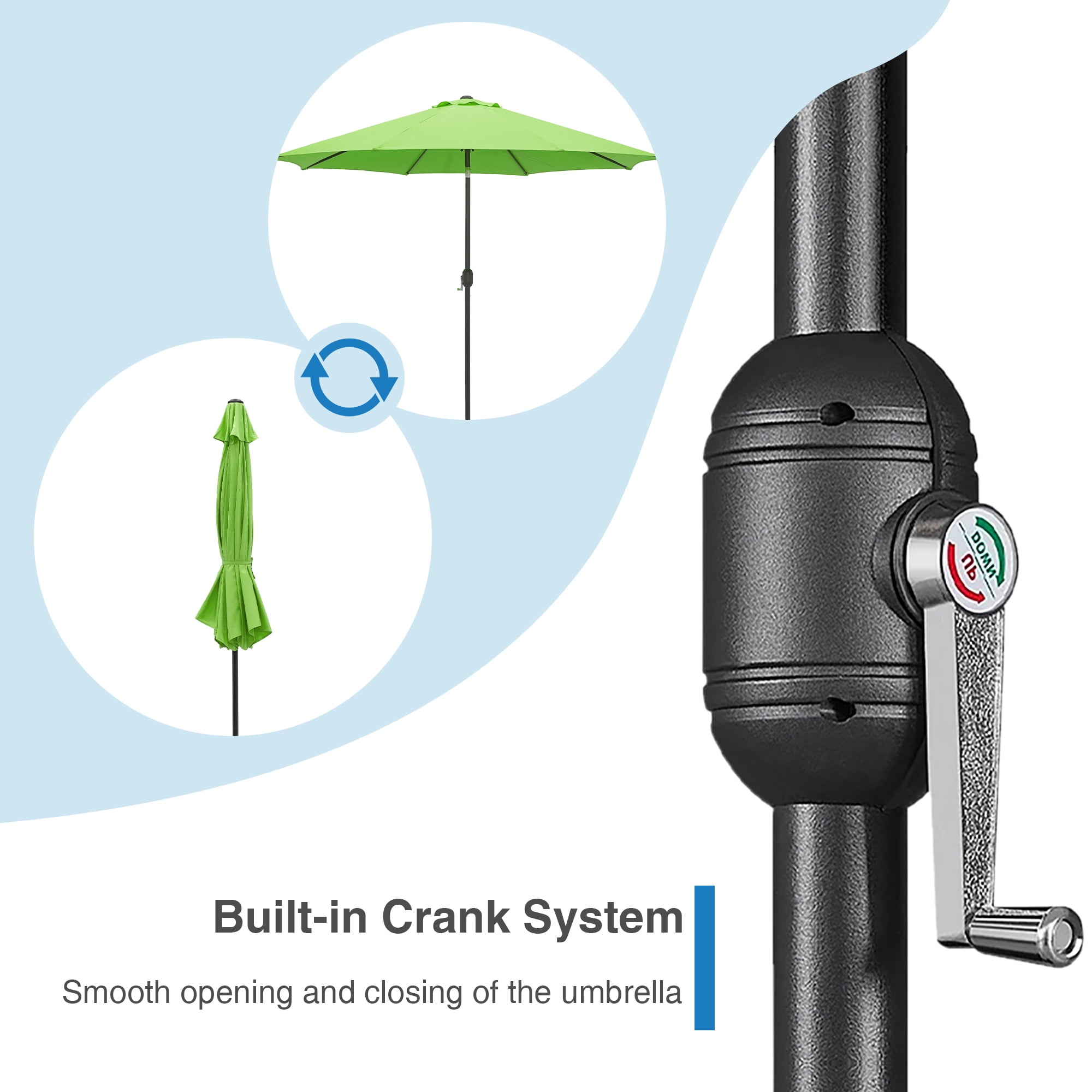Abble Outdoor 10ft Patio Umbrella with Crank and Tilt - Lime Green