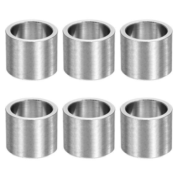 Uxcell 6pcs M14 Metal Spacers, 9/16" IDx11/16" ODx5/8" Length Stainless Steel Spacer Round Unthreaded Standoff Bushing Plain Finish for Screw Bolts, Silver 14x18x16mm