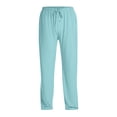 thumbnail image 5 of LWavelet Men's Pajama Pants - Drawstring & Button Waist Soft Fabric Nightwear & Loungewear Comfortable Pants Cyan L, 5 of 6