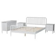 thumbnail image 2 of Baxton Studio Lucera Mid-Century White Queen Size 4-Piece Bobbin Bedroom Set, 2 of 13