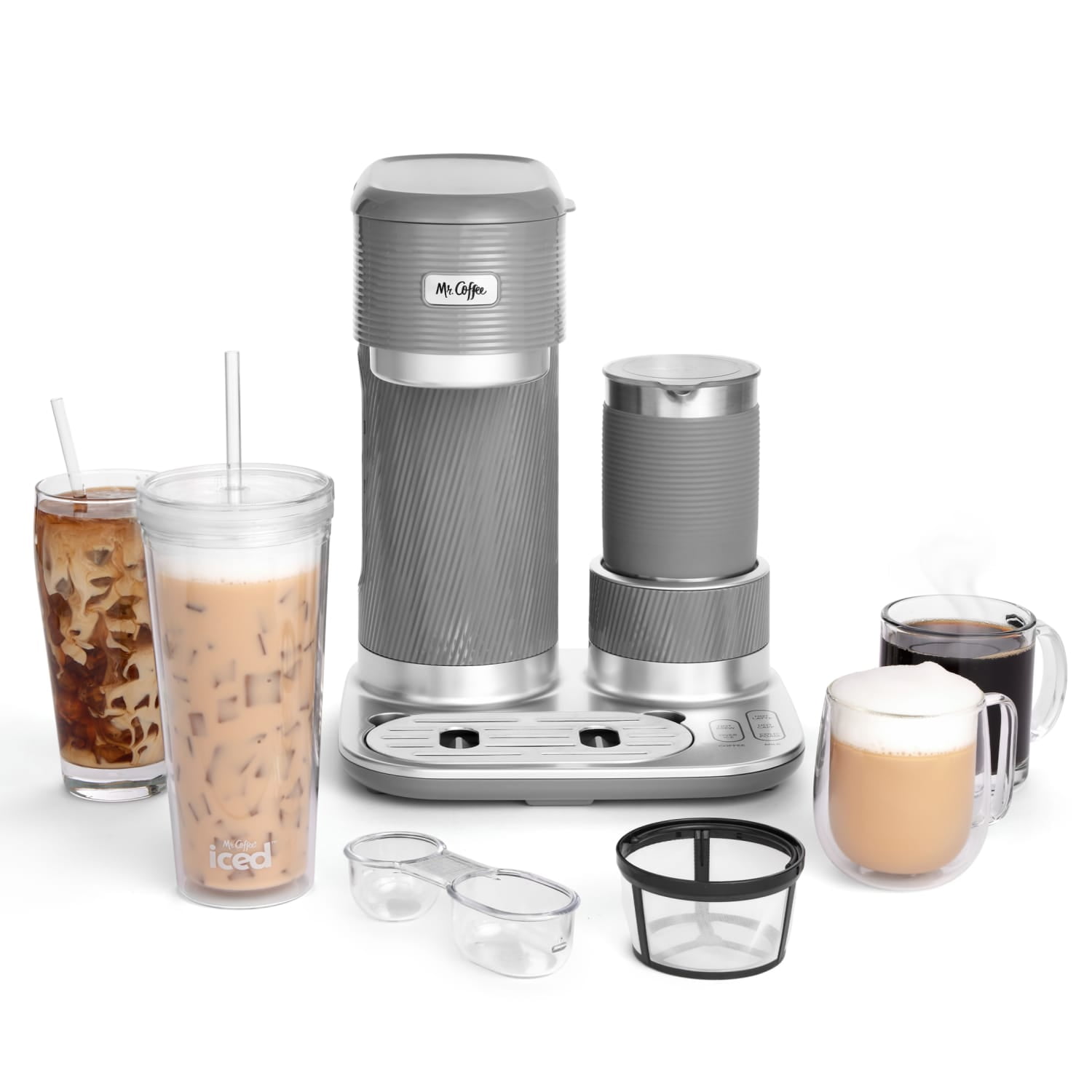 Mr. Coffee 4-in-1 Single-Serve Latte, Iced & Hot Coffee Maker with Milk  Frother - Walmart.com