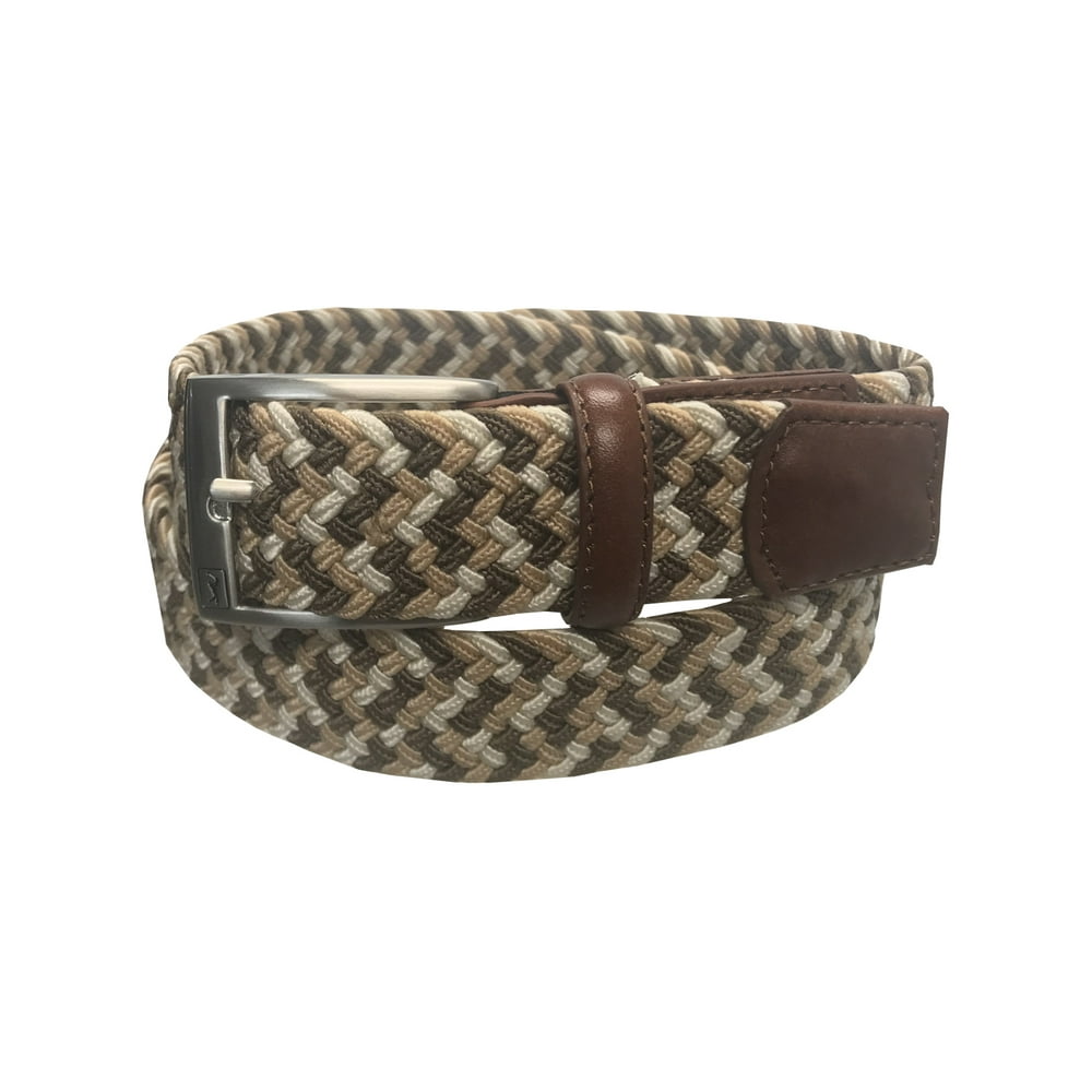 PGA Tour PGA Tour Men's Square Buckle Braided Stretch Golf Belt, 34