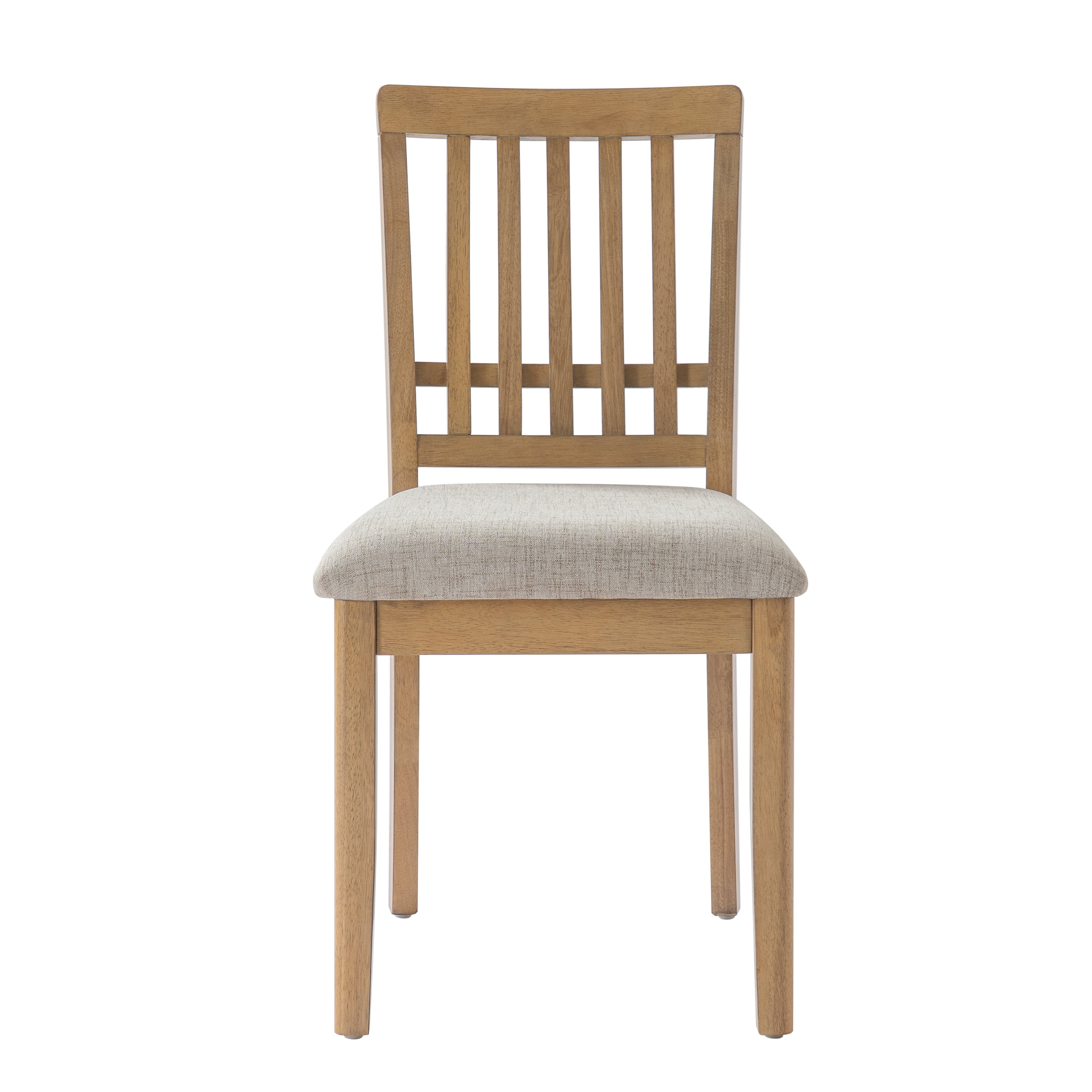 Dining Chair Set of 2, Curved Wood Backrest with Gray Fabric Seat for Dining Room Apartment, Natural