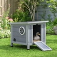 thumbnail image 6 of Coziwow Rabbit Hutch Cat House for Small Animal Wooden 20”x 16”x 17”, Grey, 6 of 7