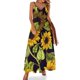 thumbnail image 1 of Vestido de girasol rojo y amarillo con flores de colores, estético, escote en V, estilo bohemio, para playa, diseño sexy para mujer, talla grande, 1 of 7