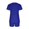 thumbnail image 4 of Summer Savings Clearance 2024! Loopsun Womens Sets, Casual V-Neck Short Sleeve Solid Pullover+Shorts 2PC Comfortable Set Blue, 4 of 4