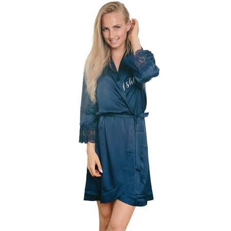 

Womens Chiffon Lace Robe