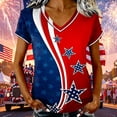 thumbnail image 2 of DHFJKG 250 Years Anniversary USA Shirts For Women Short Sleeve V Neck T Shirt American Flag Print 4Th Of July Independence Day Tee Top, 2 of 4