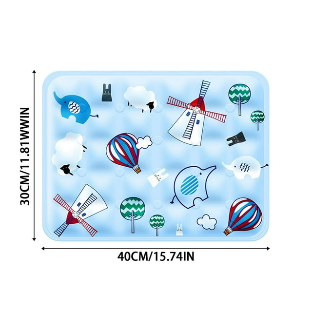 Ltdhehe Tapis pour Animaux de Compagnie Chiens et Chats Tapis de Glace en PVC avec Design de Moulin à Vent Rêveur Confort Intérieur Été