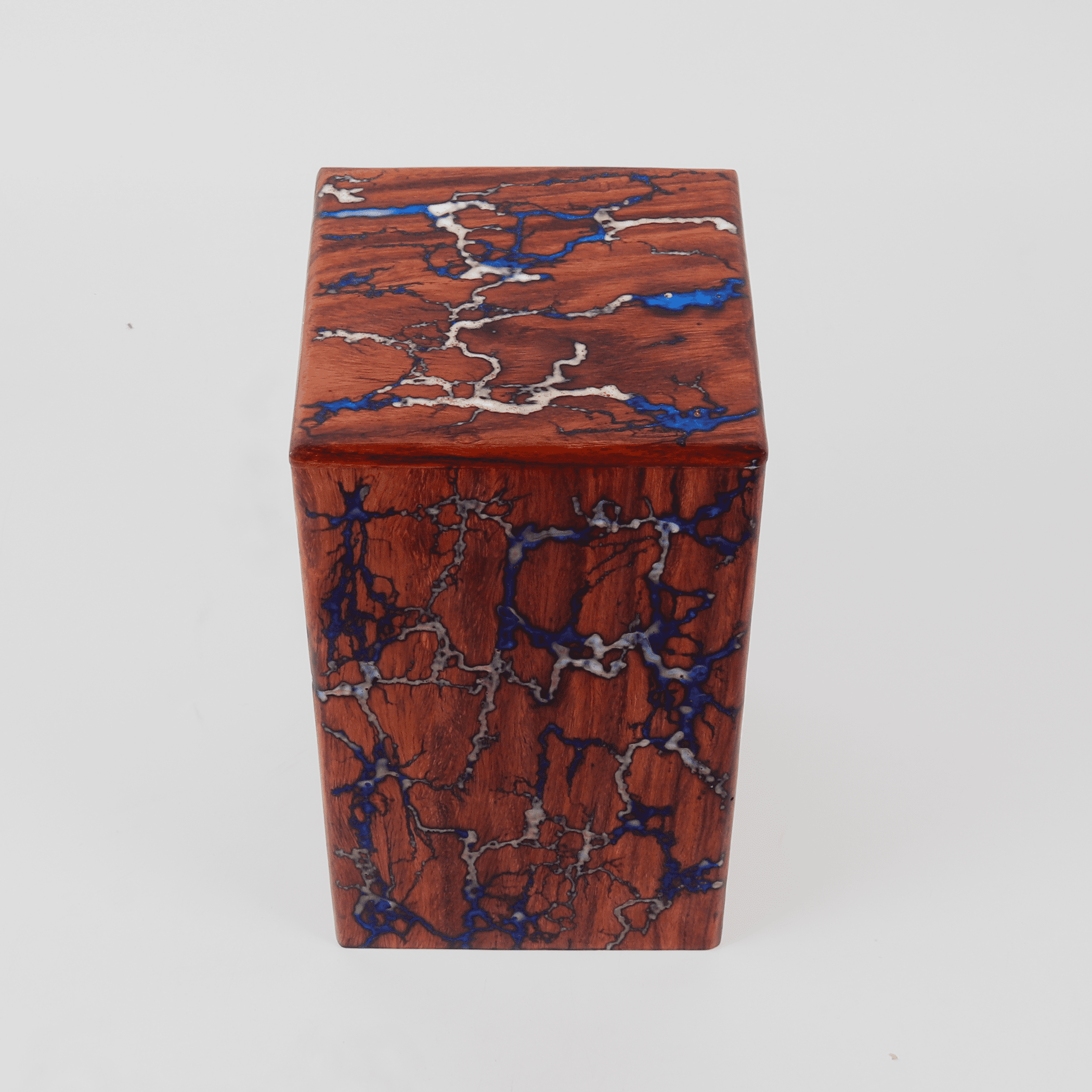 Creation India Craft Handcrafted Wooden Urns for Human Ashes, Memorial Urns, Cremation Urns for Adults & Pet, Decorative Memorial, Funeral Urn - Antique Lichtenberg Fractal & Epoxy Resin (Small)