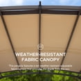 thumbnail image 4 of Sunjoy Lindt 9.5 x 11 ft. Outdoor Steel Arched Pergola with Adjustable Canopy for Patio, Backyard, and Garden, Tan & Brown, 4 of 11