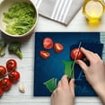 thumbnail image 3 of Jazz Music Cutting Board, Abstract Cracked Background Piano Keys Themed Print Rhytym Image, Decorative Tempered Glass Cutting and Serving Board, Large Size, Navy Green White, by Ambesonne, 3 of 5