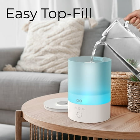 Everlasting Comfort 2.5L Ultrasonic Cool Mist Humidifier - Quiet, Easy Fill & Clean, Auto Shut-Off, Aromatherapy