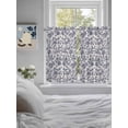 thumbnail image 4 of Kitchen Curtains 54 Inches length, Blue Floral Leaf Window Treatment Curtain Drapes, Retro Farmhouse Plant Tree Branch Thermal Insulated Drapes for Basement Hotel RV, 42"x54", 2 Panels, 4 of 7